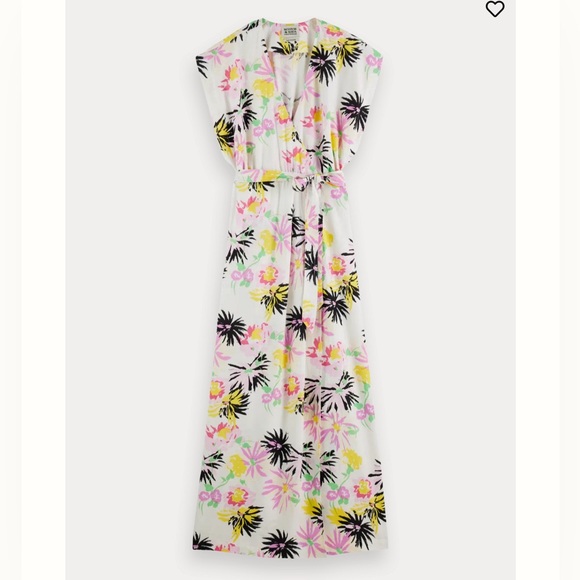 Scotch and soda Printed V-neck maxi dress – Aster White - Picture 2 of 5